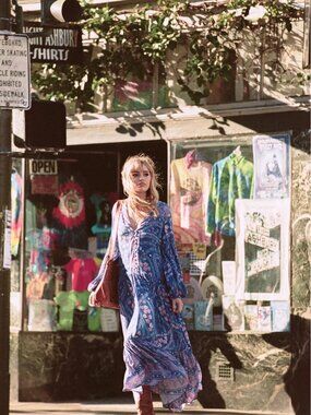 Spell & The Gypsy Collective City Lights Gown Indigo Small NWOT